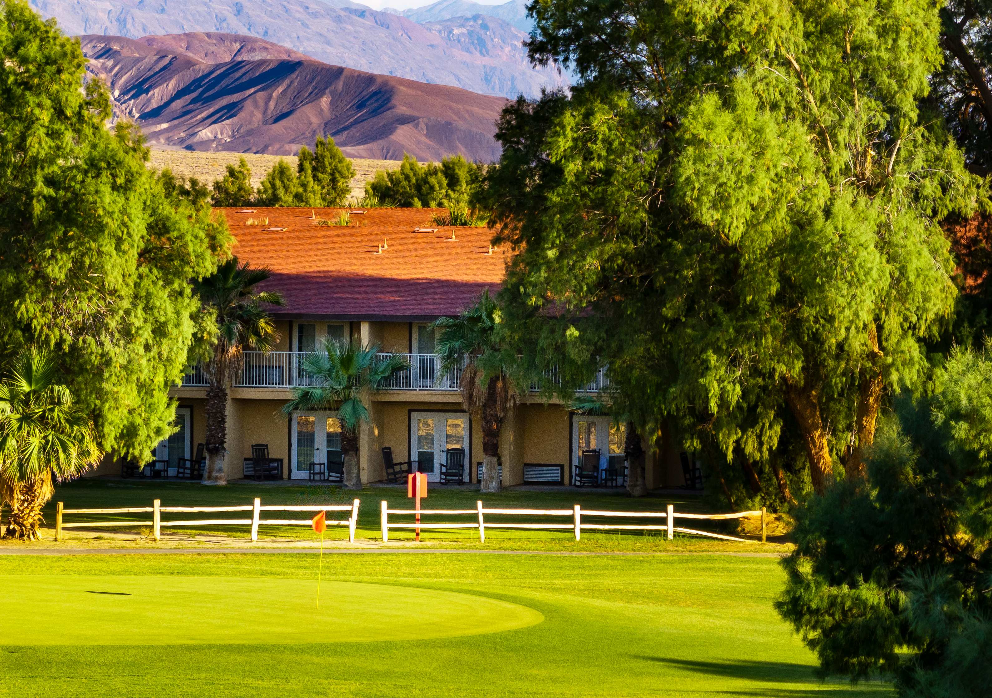 Standard rooms set along the golf course
